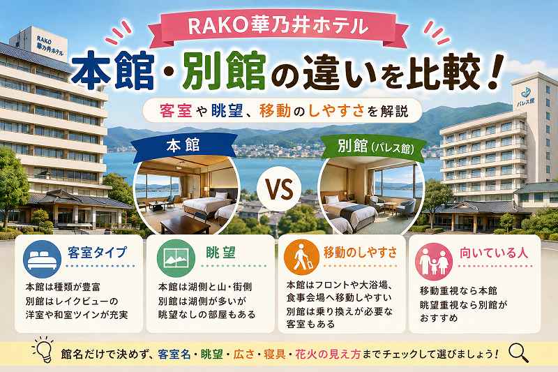rako華乃井本館と別館違いは